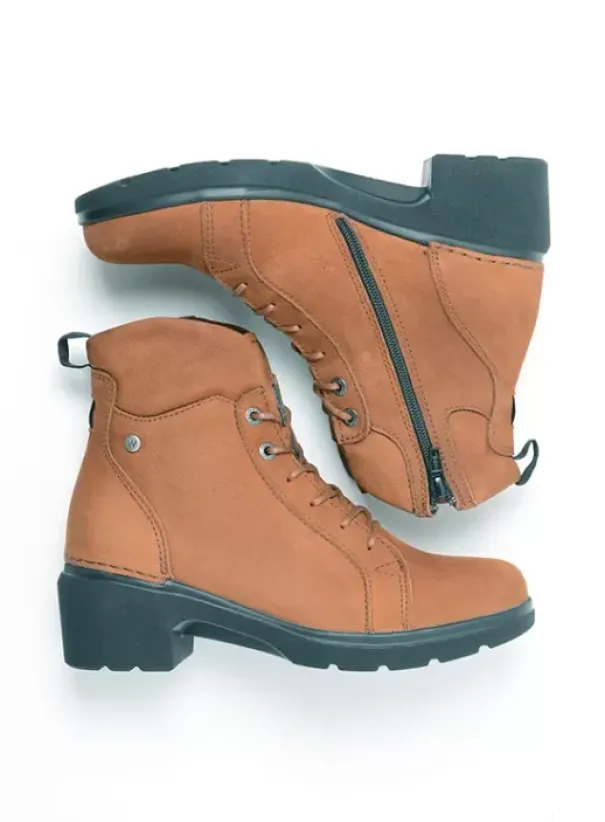 Hielspoor|Biker boots|Wolky Midi cognac nubuck