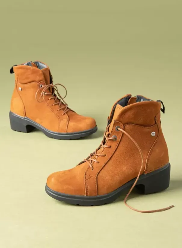 Hielspoor|Biker boots|Wolky Midi cognac nubuck