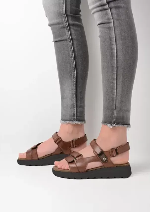 Sandalen|Wolky Mile cognac leer