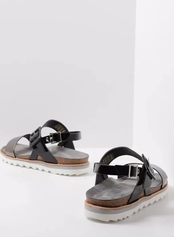 Sandalen|Wolky Minori zwart/brons lak