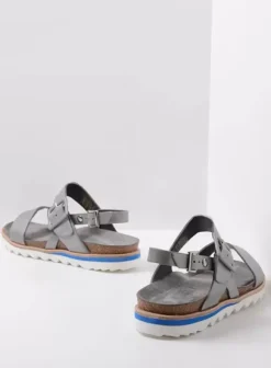 Sandalen|Wolky Minori zilvergrijs leer