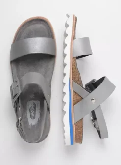 Sandalen|Wolky Minori zilvergrijs leer