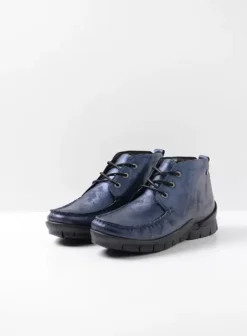 Veterschoenen|Wolky Misty blauw metallic nubuck