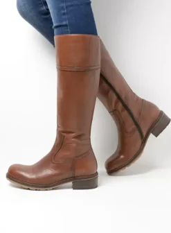 Laarzen|Wolky Moher cognac leer