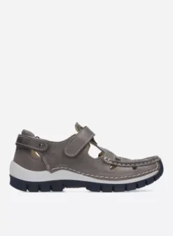 Bandschoenen|Wolky Move grijs/blauw leer