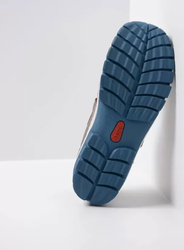 Bandschoenen|Wolky Move grijs/blauw leer