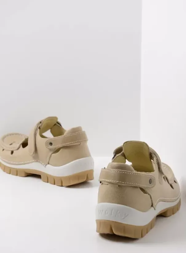 Bandschoenen|Voorjaar/zomer|Wolky Move beige leer