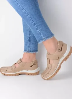 Bandschoenen|Voorjaar/zomer|Wolky Move beige leer