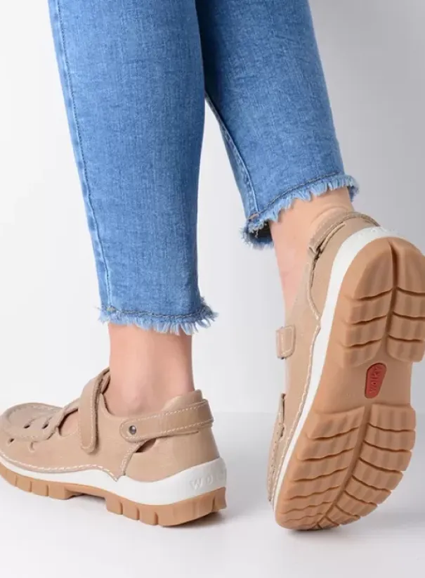 Bandschoenen|Voorjaar/zomer|Wolky Move beige leer