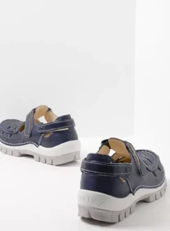 Bandschoenen|Wolky Move blauw zomer leer