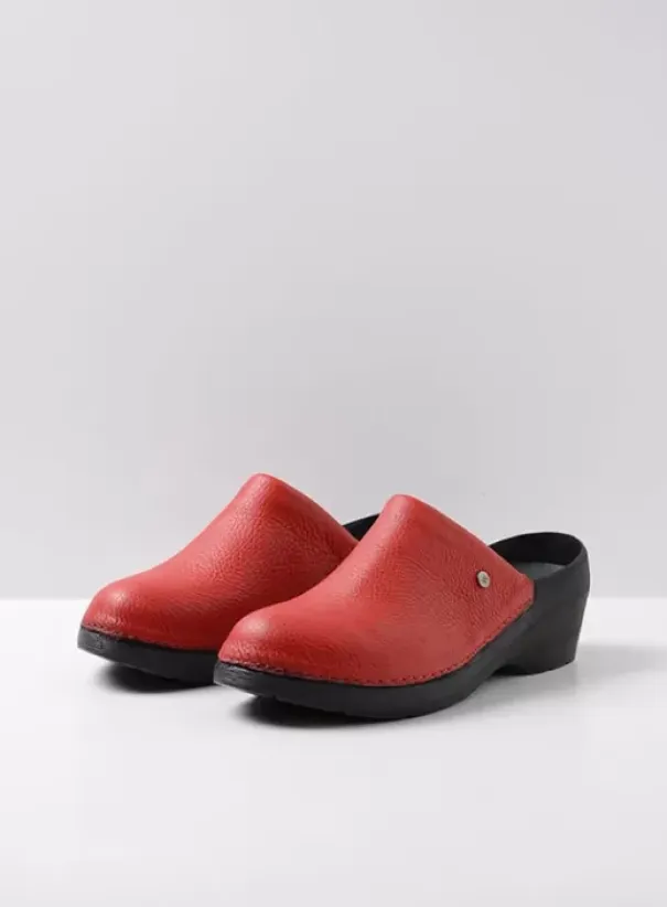 Klompen|Voorjaar/zomer|Wolky Multi Clog rood leer