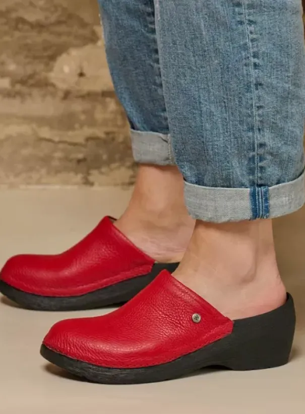 Klompen|Voorjaar/zomer|Wolky Multi Clog rood leer