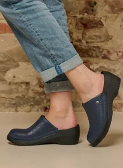 Klompen|Voorjaar/zomer|Wolky Multi Clog blauw leer
