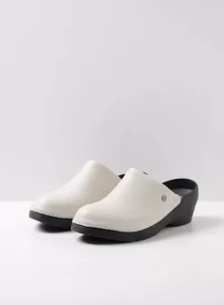 Klompen|Voorjaar/zomer|Wolky Multi Clog creme wit leer