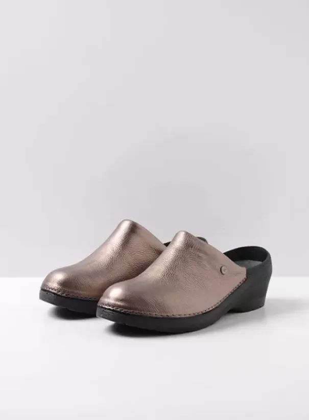 Klompen|Voorjaar/zomer|Wolky Multi Clog brons leer