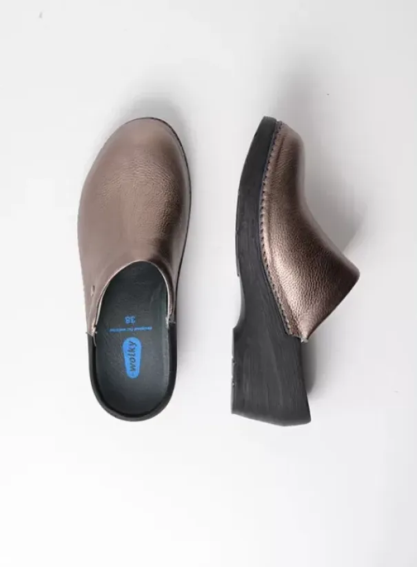 Klompen|Voorjaar/zomer|Wolky Multi Clog brons leer