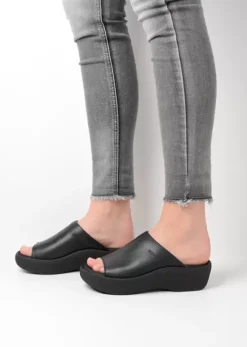 Slippers|Voorjaar/zomer|Wolky Nassau zwart leer