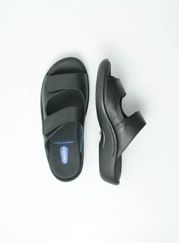 Slippers|Voorjaar/zomer|Wolky Nepeta zwart leer