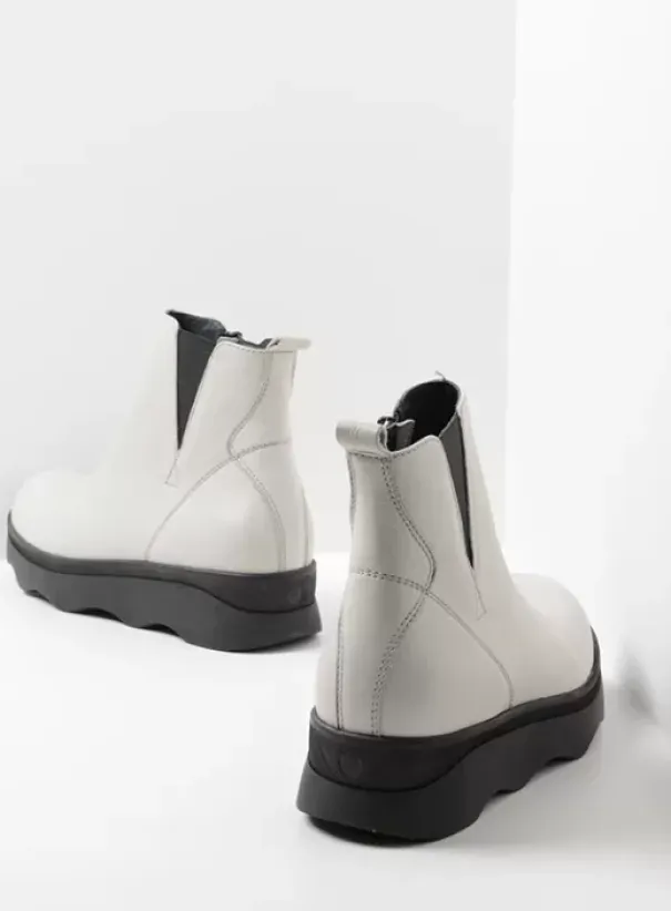 Enkellaarsjes|Wolky Nigata winterwit leer