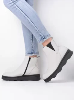 Enkellaarsjes|Wolky Nigata winterwit leer