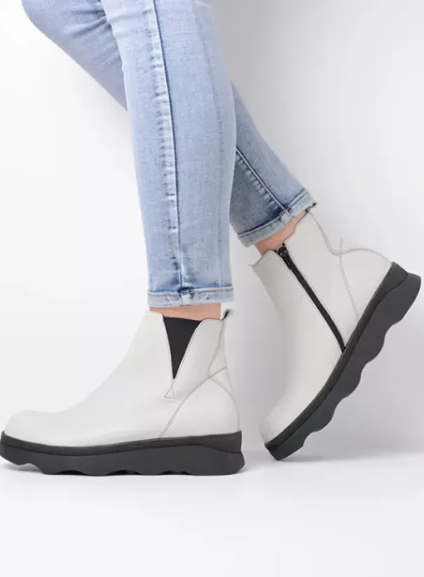 Enkellaarsjes|Wolky Nigata winterwit leer