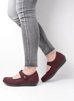 Hallux Valgus|Bandschoenen|Wolky Noble F2F bordeauxrood biocare