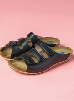 Volle voeten|Slippers|Wolky Nomad zwart geolied leer