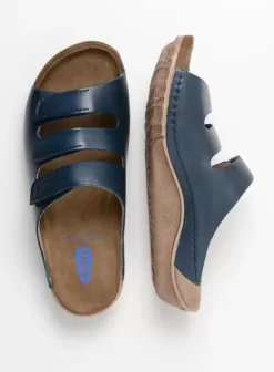 Volle voeten|Slippers|Wolky Nomad blauw leer