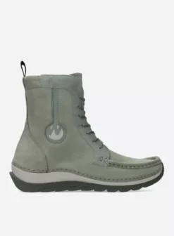 Laarzen|Veterschoenen|Wolky Ocean grijsgroen nubuck