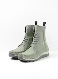 Laarzen|Veterschoenen|Wolky Ocean grijsgroen nubuck