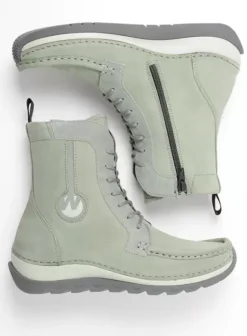 Laarzen|Veterschoenen|Wolky Ocean grijsgroen nubuck