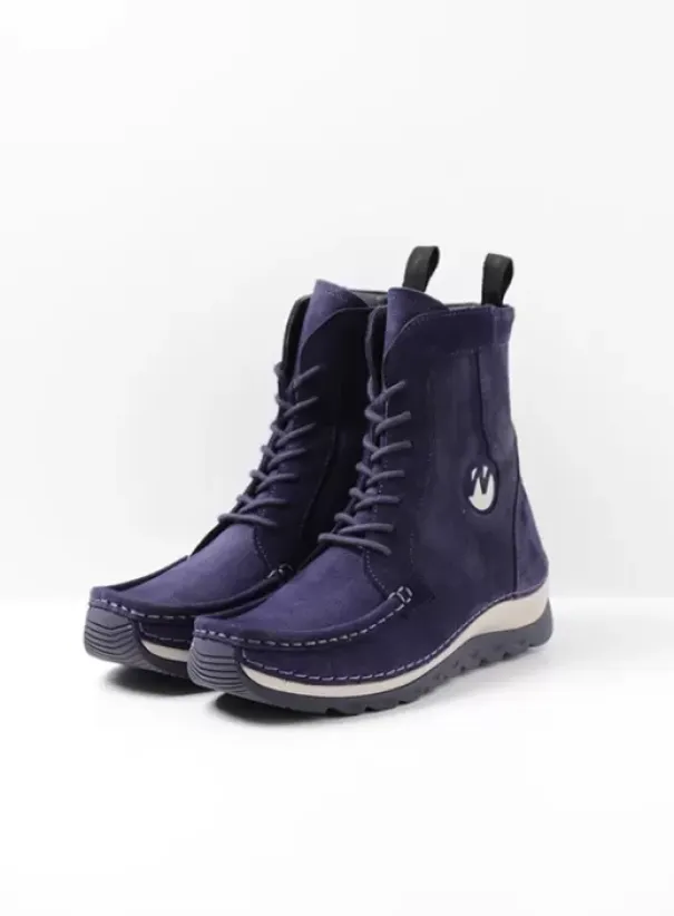 Laarzen|Veterschoenen|Wolky Ocean paars nubuck