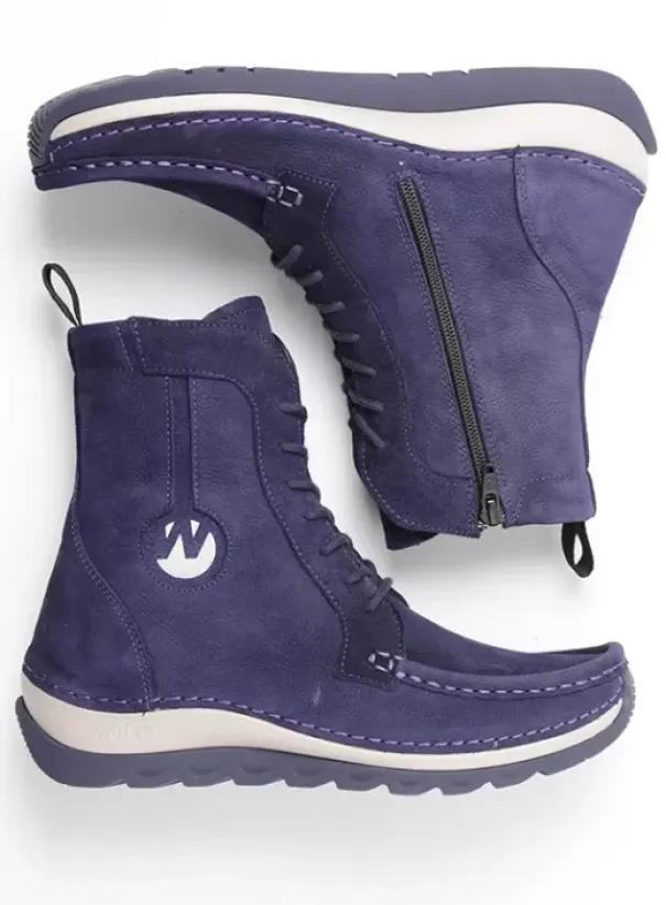 Laarzen|Veterschoenen|Wolky Ocean paars nubuck