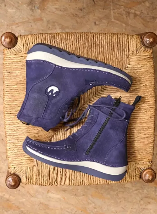 Laarzen|Veterschoenen|Wolky Ocean paars nubuck