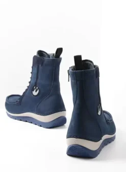 Laarzen|Veterschoenen|Wolky Ocean denim nubuck