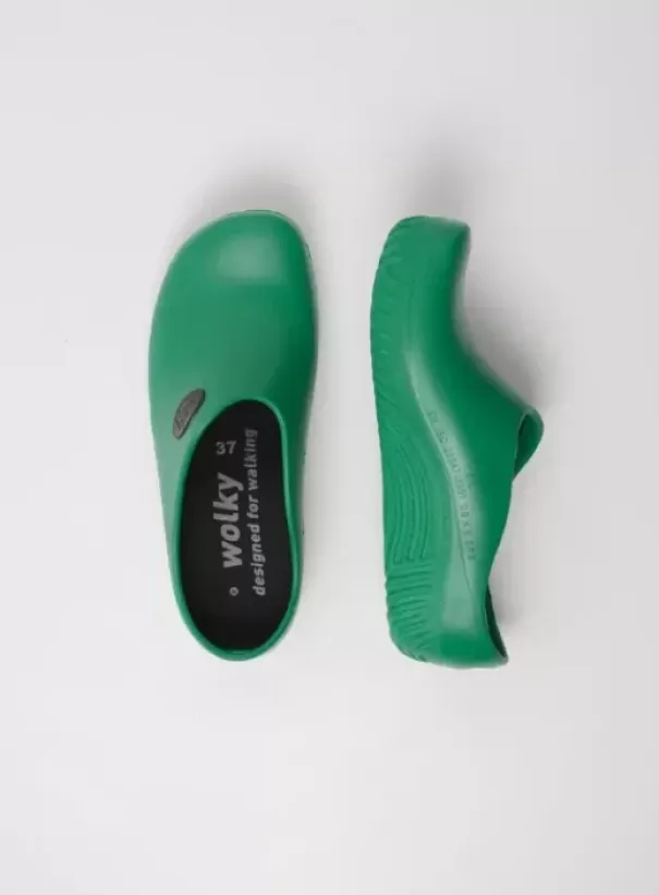 Klompen|Wolky OK Clog-Klomp groen fluor PU