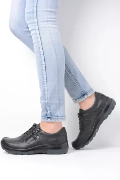 Wandelschoenen|Sneakers|Wolky Ozark zwart leer