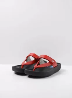 Slippers|Voorjaar/zomer|Wolky Peace rood leer