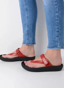 Slippers|Voorjaar/zomer|Wolky Peace rood leer