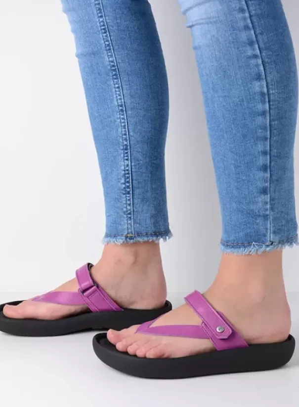 Slippers|Voorjaar/zomer|Wolky Peace fuchsia leer