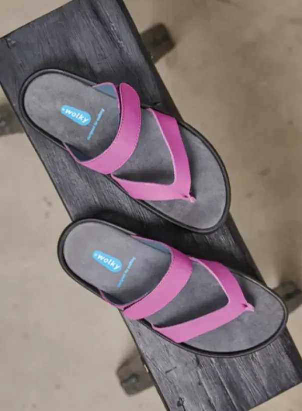 Slippers|Voorjaar/zomer|Wolky Peace fuchsia leer