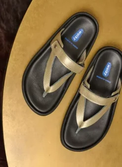 Slippers|Voorjaar/zomer|Wolky Peace goud leer