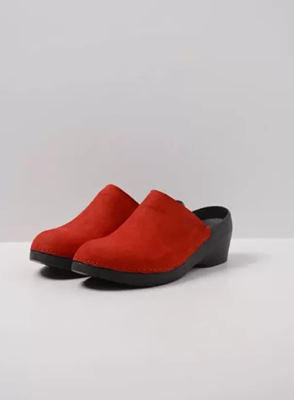 Klompen|Voorjaar/zomer|Wolky PRO-Clog rood nubuck