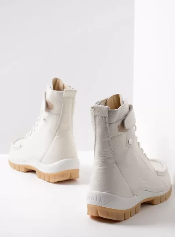 Laarzen|Veterschoenen|Wolky Reach creme wit leer