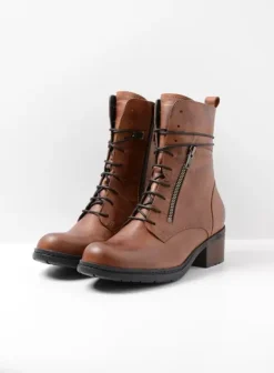 Biker boots|Laarzen|Wolky Rimbley cognac leer