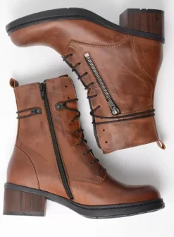 Biker boots|Laarzen|Wolky Rimbley cognac leer