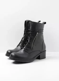 Biker boots|Laarzen|Wolky Rimbley zwart leer