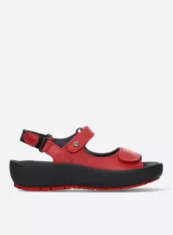 Sandalen|Wolky Rio rood leer