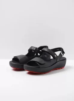 Sandalen|Wolky Rio zwart leer