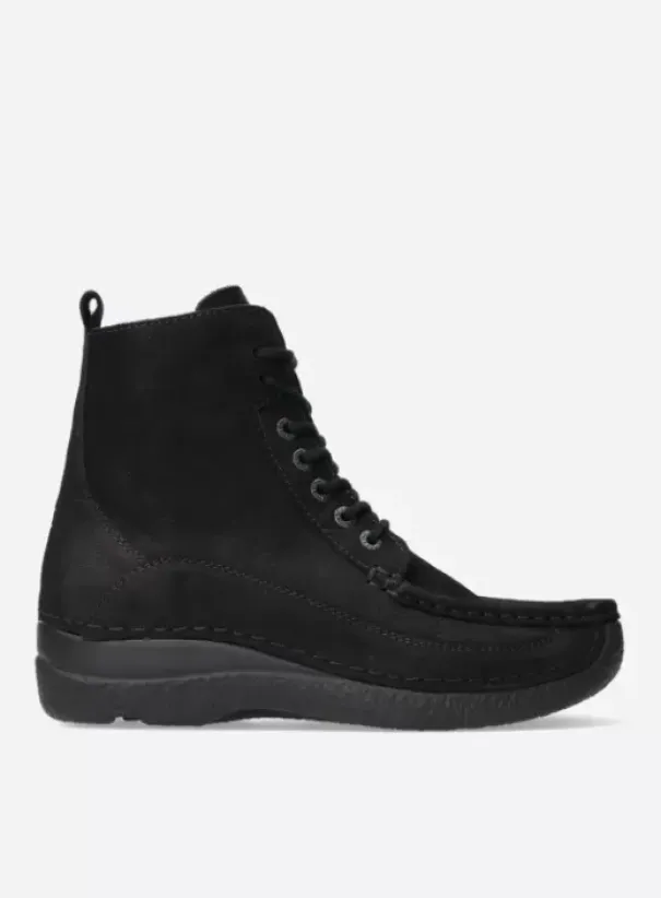Veterschoenen|Wolky Roll Boot zwart nubuck